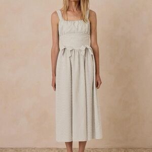 Betsy Dress in Sage Stripe